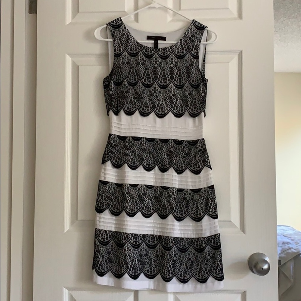 BCBG Black and white lace dress